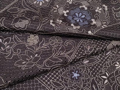 平和屋本店■極上　中国三大刺繍　スワトウ刺繍　総刺繍　訪問着　正倉院更紗花唐草文　黒紅色地　逸品　CYAA2210s5