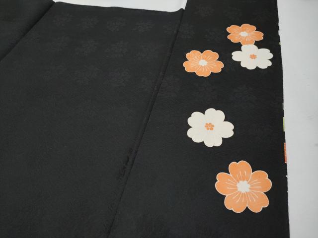 平和屋本店■極上　振袖　駒刺繍　花丸文　黒地　金彩　逸品　CYAA2211s5