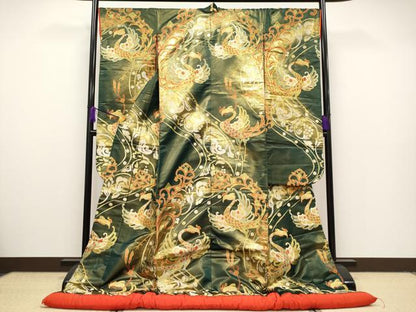 平和屋本店■極上　西陣　川島織物　色打掛　和装　婚礼　結婚式　花嫁　神社挙式　唐織　鳳凰葡萄花唐草文　金銀糸　逸品　CYAA2217s5