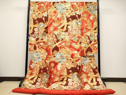 平和屋本店■極上　西陣　川島織物　色打掛　和装　婚礼　結婚式　花嫁　神社挙式　唐織　枝梅　宝尽くし　金銀糸　逸品　CYAA2218s5