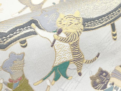 平和屋本店■極上　西陣　まいづる謹製　太鼓柄　京袋帯　Shall we dance?　金糸　逸品　未使用　CYAA2234s5