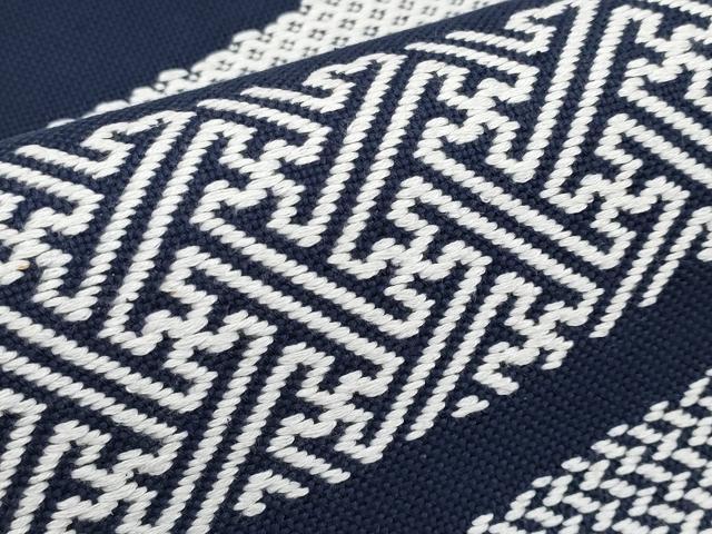 平和屋本店●極上 こぎん刺し 九寸名古屋帯 吉祥文 青褐色地 綿 逸品 CYAA2248s5