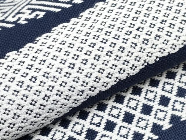 平和屋本店●極上 こぎん刺し 九寸名古屋帯 吉祥文 青褐色地 綿 逸品 CYAA2248s5