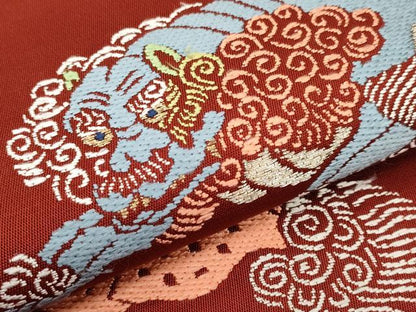 平和屋本店●極上　龍村美術織物　たつむら　六通柄　本袋帯　唐織　咆哮獅錦　金銀糸　逸品　CYAA2255s5