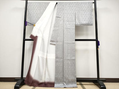平和屋本店■極上　名門　藤娘きぬたや・杢目絞り　小紋　証紙付き　逸品　未使用　CYAA2279s5