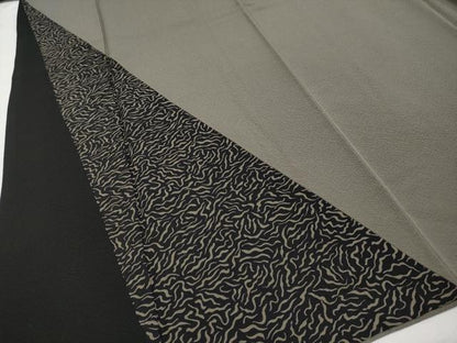 平和屋本店■希少　着物デザイナー　紫藤尚世　訪問着・衿セット　切嵌　吉祥文　鶸茶色地　逸品　CYAA2295s5
