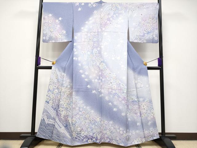 平和屋本店●極上 訪問着 辻が花 暈し染め 銀通し地 三越扱い 逸品 CYAA2297s5