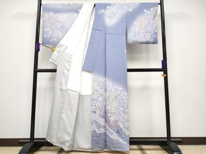 平和屋本店●極上 訪問着 辻が花 暈し染め 銀通し地 三越扱い 逸品 CYAA2297s5