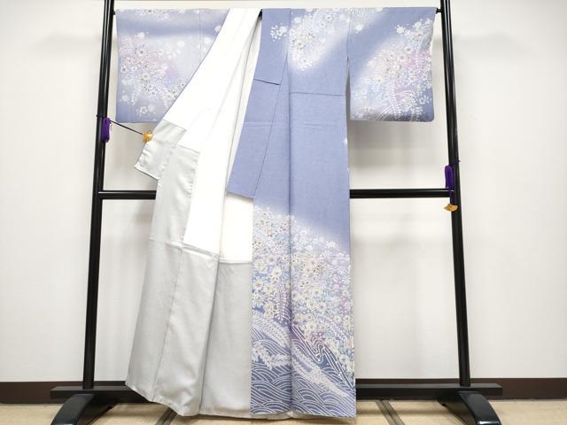 平和屋本店●極上 訪問着 辻が花 暈し染め 銀通し地 三越扱い 逸品 CYAA2297s5