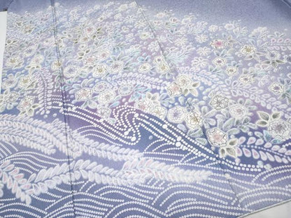 平和屋本店●極上 訪問着 辻が花 暈し染め 銀通し地 三越扱い 逸品 CYAA2297s5