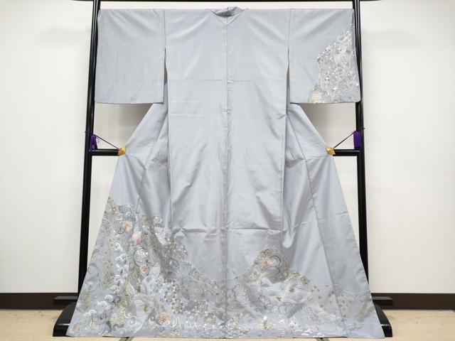 平和屋本店■極上　中国三大刺繍　スワトウ刺繍　総刺繍　訪問着　本場大島紬　更紗花唐草文　逸品　CYAA2306s5