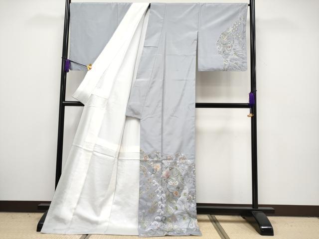 平和屋本店■極上　中国三大刺繍　スワトウ刺繍　総刺繍　訪問着　本場大島紬　更紗花唐草文　逸品　CYAA2306s5