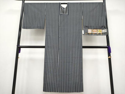 平和屋本店▽極上 道行コート スリーシーズン 春夏秋 塵除け ロング丈 本場縞大島紬 夏大島 縞 証紙付き 逸品 CYAA2311s5