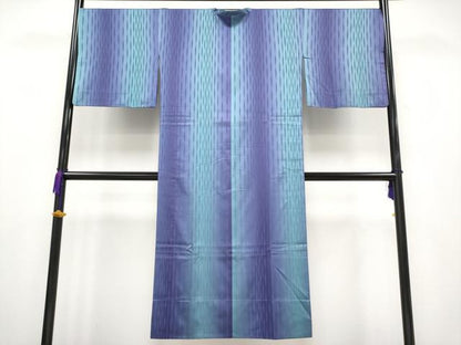 平和屋本店■極上 伝統工芸士 絣加工士 徳永弘 西陣 道行コート 雨コート ロング丈 間道 三井織物 証紙付き 逸品 CYAA2312s5
