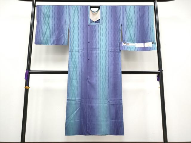 平和屋本店■極上 伝統工芸士 絣加工士 徳永弘 西陣 道行コート 雨コート ロング丈 間道 三井織物 証紙付き 逸品 CYAA2312s5