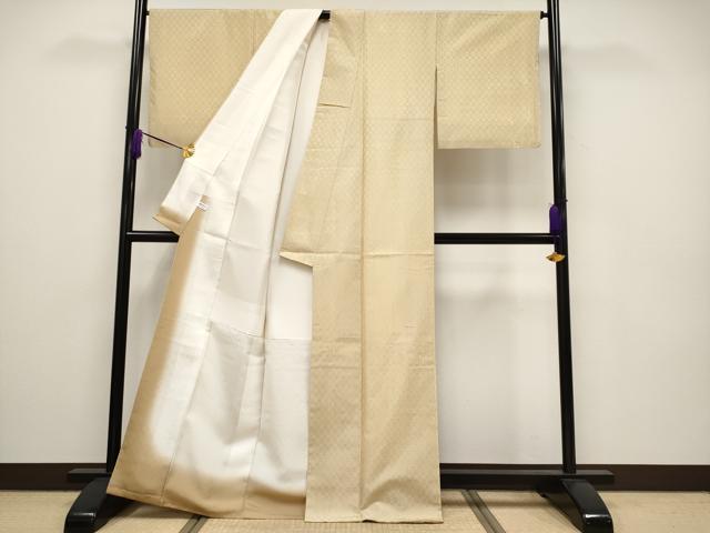 平和屋本店■極上　インド・アッサム　野蚕糸　手織　ムガシルク　ゴールデンムガ　花織　枯色地　証紙付き　逸品　CYAA2317s5