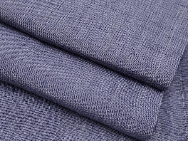 平和屋本店＊極上 夏物 男性 生紬 色無地 紫苑色 逸品 未使用 CYAA2331s5