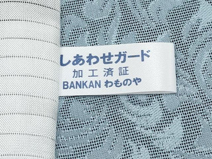 平和屋本店▽極上 BANKANわものや 西陣 小紋 無双 紗袷 紗×紋紗 更紗花文 反端付き 逸品 未使用 CYAA2332s5