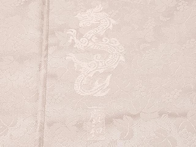 平和屋本店●極上 児島廣和 アトリエ 聖jin苑 お召 色無地 葡萄蔦の葉地紋 灰桜色地 逸品 CYAA2333s5