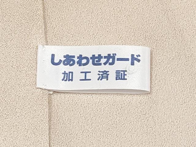 平和屋本店●極上 児島廣和 アトリエ 聖jin苑 お召 色無地 葡萄蔦の葉地紋 灰桜色地 逸品 CYAA2333s5