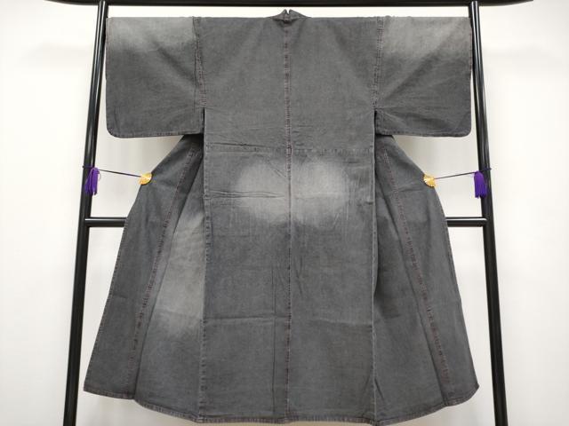 平和屋本店▽極上 男性 デニム着物 単衣 和遊楽 ポケット付き 綿 逸品 CYAA2357s5