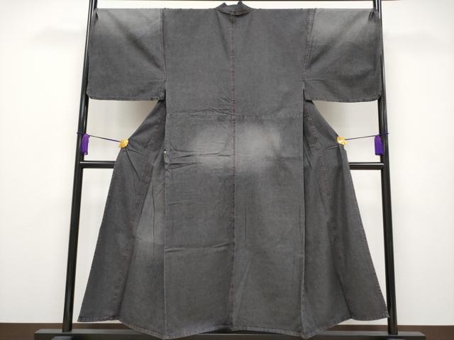 平和屋本店■極上　男性　デニム着物　キングサイズ　単衣　和遊楽　ポケット付き　綿　逸品　CYAA2359s5