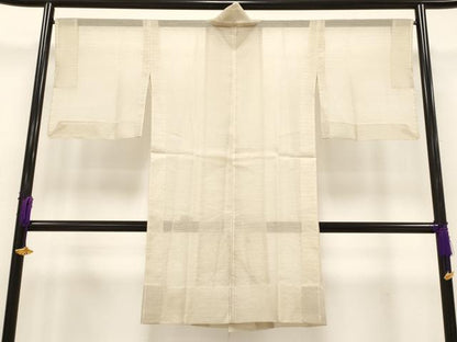 平和屋着物▽極上　スリーシーズン　春夏秋　塵除け　道中着　ロング丈　紗　薄香色地　逸品　CYAA4831s6