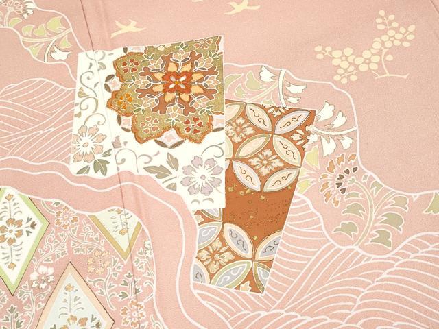 平和屋本店■極上　創業460年・千總　訪問着　駒刺繍　正倉院道長花唐草文　金彩　ときがら茶色地　逸品　CYAA2365s5