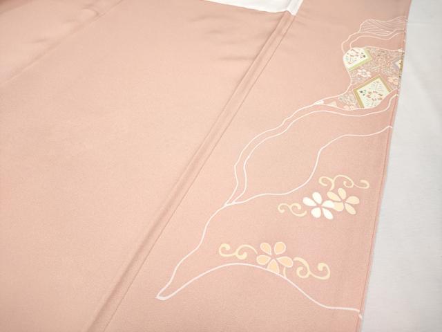 平和屋本店■極上　創業460年・千總　訪問着　駒刺繍　正倉院道長花唐草文　金彩　ときがら茶色地　逸品　CYAA2365s5