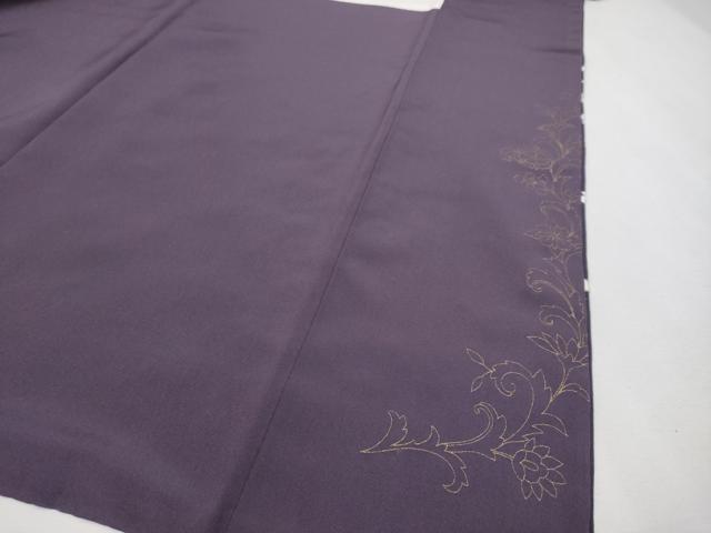 平和屋本店■極上　訪問着　総刺繍　更紗花唐草文　暈し染め　金糸　健勝苑扱い　黒紅色　逸品　未使用　CYAA2369s5