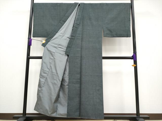 平和屋本店●極上　男性　本場結城紬　重要無形文化財　杢　アンサンブル　キングサイズ　証紙付き　逸品　CYAA4829s6