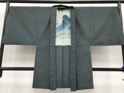 平和屋本店●極上　男性　本場結城紬　重要無形文化財　杢　アンサンブル　キングサイズ　証紙付き　逸品　CYAA4829s6