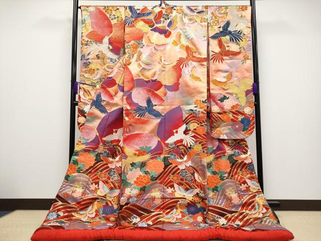 平和屋本店●極上　世界的ファッションデザイナー 山本寛斎 kansaiブランド　色打掛 和装 婚礼 結婚式 花嫁 唐織 金銀糸 逸品　CYAA2381s5
