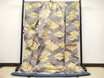 平和屋本店■極上　西陣　川島織物　色打掛　和装　婚礼　結婚式　花嫁　神社挙式　唐織　双鶴花菱文　金銀糸　逸品　CYAA2382s5