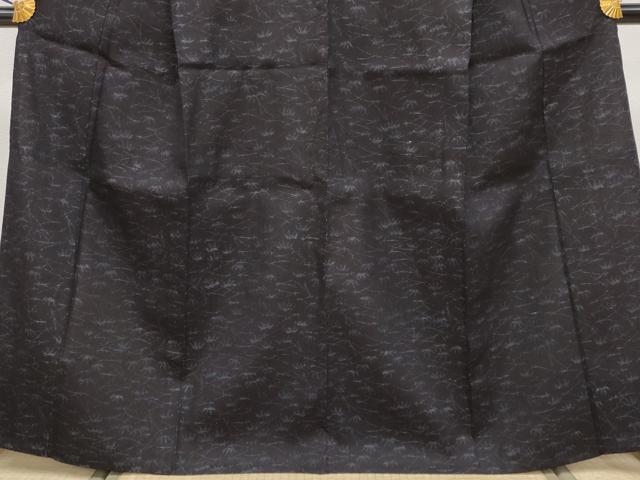 平和屋本店▽極上　紬屋吉平　本場結城紬　重要無形文化財　単衣　溢れ松葉　濃紺地　証紙付き　逸品　未使用　CYAA5032s6
