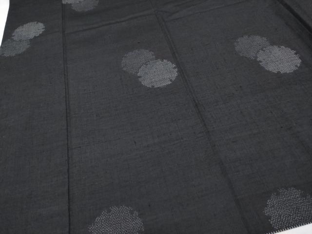 平和屋本店●極上 結城紬 100亀甲 雪輪重ね文 黒地 証紙付き さが美扱い 結城屋謹製 逸品 CYAA2420s5