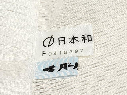 平和屋本店＊極上　夏物　訪問着　絽　作家物　総刺繍　枝花文　銀糸　練色地　逸品　CYAA2426s5
