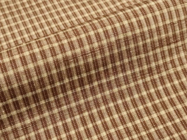 平和屋本店▽極上 青山みとも 紬 単衣 格子柄 逸品 CYAA2429s5