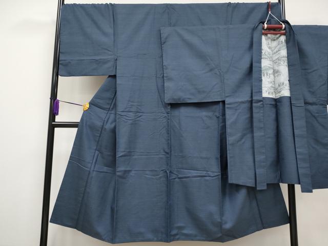 平和屋本店●極上 男性 お召 アンサンブル 100亀甲 キングサイズ 逸品 CYAA2438s5