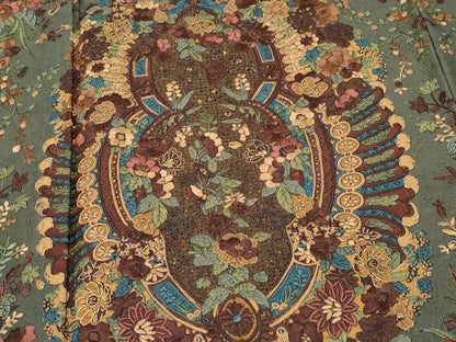平和屋本店■極上　中国三大刺繍　スワトウ刺繍　総刺繍　訪問着・長襦袢セット　花唐草文　金糸　千歳茶色地　逸品　CYAA2452s5