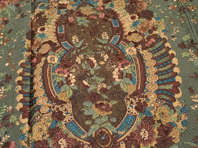 平和屋本店■極上　中国三大刺繍　スワトウ刺繍　総刺繍　訪問着・長襦袢セット　花唐草文　金糸　千歳茶色地　逸品　CYAA2452s5