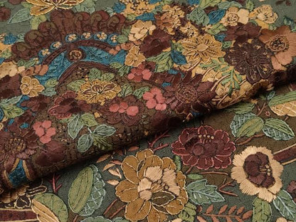 平和屋本店■極上　中国三大刺繍　スワトウ刺繍　総刺繍　訪問着・長襦袢セット　花唐草文　金糸　千歳茶色地　逸品　CYAA2452s5