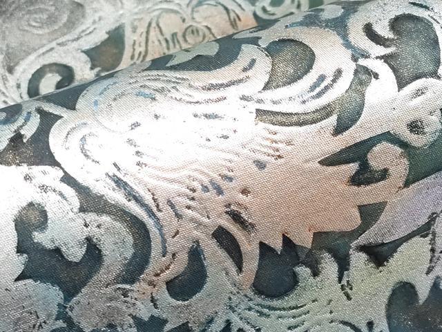 平和屋着物●極上　金彩友禅　卓越技能者・名工・和田光正監修　光映工芸　太鼓柄袋帯　更紗花唐草文　金銀彩　反端付き　逸品　CYAA2826s5