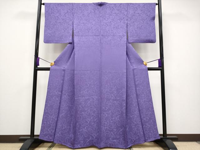 平和屋着物▽上質な紬 　単衣　古代紫色 　正絹　逸品　未使用　AAAS4935fy 平和屋本店▽極上 色無地 単衣 唐草地紋 江戸紫色地 逸品 CYAA2464s5
