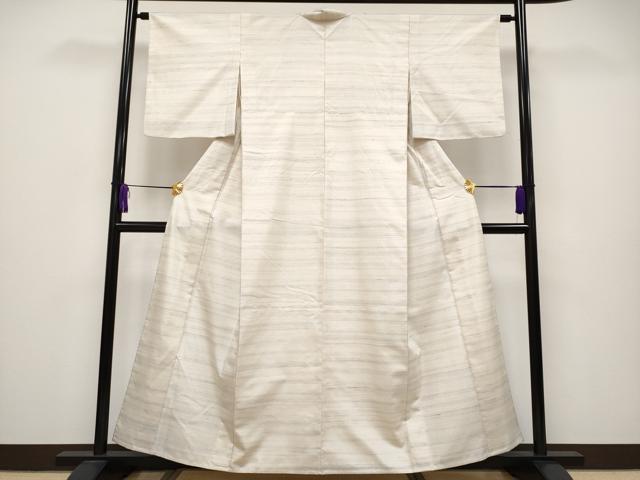 平和屋本店▽極上 紬 単衣 彩雲 斎藤織物謹製 証紙付き 白地 逸品 CYAA2468s5