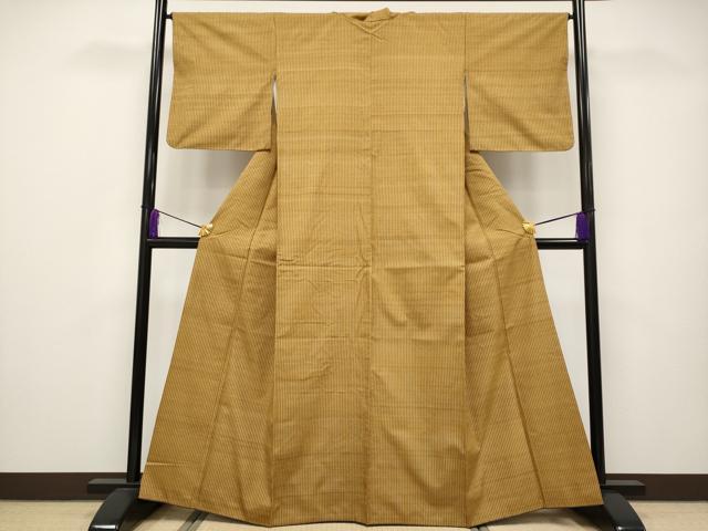 平和屋本店■極上　国指定重要無形文化財　本場久米島紬　田&amp;#20562;カマド作　草木染　泥染め　手織　証紙付き　逸品　CYAA2483s5