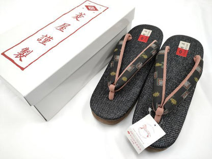 平和屋本店■　和装小物　菱屋　Calen Blosso　カレンブロッソ　カフェ草履　Lサイズ　逸品　未使用　CYAA2498s5