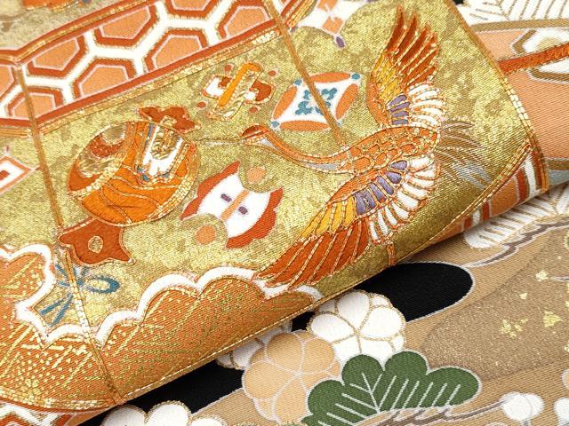 平和屋本店■極上　創業460年・千總　黒留袖　駒刺繍　貝桶宝尽くし吉祥文　金彩　松坂屋扱い　逸品　CYAA2503s5