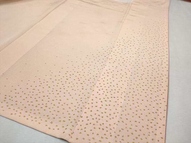平和屋本店■極上　人間国宝　福田喜重　刺繍　訪問着　百合車　暈し染め　金銀彩　洒落柿色地　反端付き　逸品　CYAA2509s5