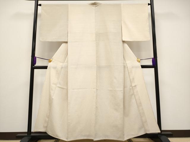 平和屋本店■極上　本塩沢　単衣　110亀甲　変わり亀甲文　肌色地　逸品　CYAA2516s5